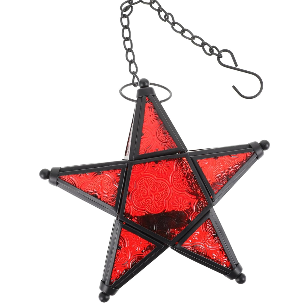 Moroccan Star Glass Lantern - 5 Colors