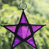 Moroccan Star Glass Lantern - 5 Colors