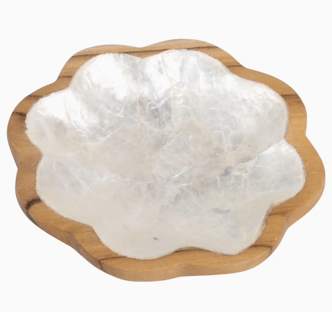 Teak and Shell Trinket Dish - 2 Styles