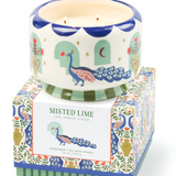 A Dopo Handpainted "Peacock" Ceramic - Misted Lime - 2 Sizes