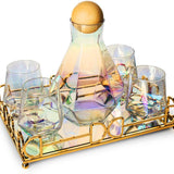 Diamond Iridescent Decanter, Tray & Glasses Set