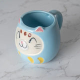 Japanese Daruma Cat Yunomi Style Tea Mug - 4 Colors