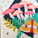 Midnight Mushrooms Tea Towel