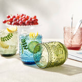 Vintage Embossed Tumbler Glass - 4 Colors