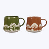 Stoneware Mushroom Designs 20 oz Mug - 2 Colors