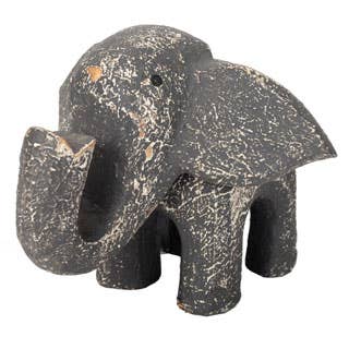 Bobble Head Wood Elephant