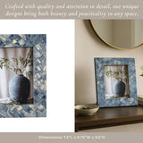 5 x 7 Blue & Ivory Resin Woven Frame