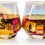Diamond Iridescent Decanter, Tray & Glasses Set