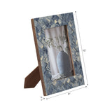 5 x 7 Blue & Ivory Resin Woven Frame