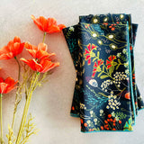 Pretty Peacock Cloth Cocktail Napkins - Set of 4