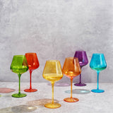 Rainbow Colored Wine Glasses - 6 Colors