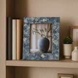 5 x 7 Blue & Ivory Resin Woven Frame