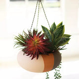 Clay Triple Stripe Hanging Planter