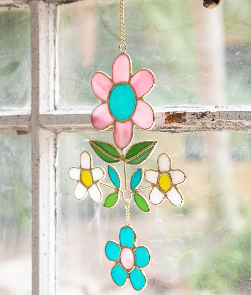 Stained Glass Flower Window Hanging