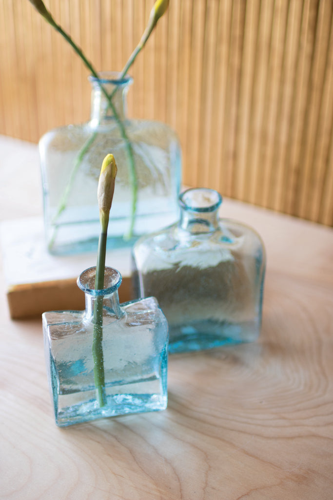 Recycled Square Glass Vases