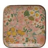 Enameled Acacia Wood Trays with Florals & Bee - 3 Styles