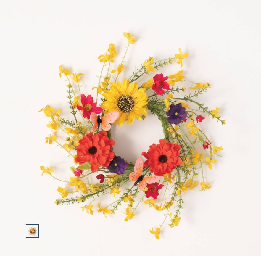 4.5" Wildflower Mix Accent Wreath - 2 Sizes