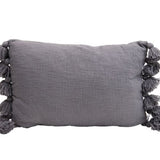 Cotton Woven Slub Lumbar Pillow with Tassels - 3 Colors