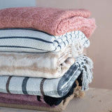 Cotton Blend Throw with Tassels