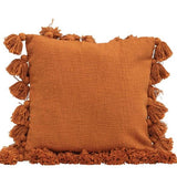 Cotton Woven Slub Pillow with Tassels - 5 Colors