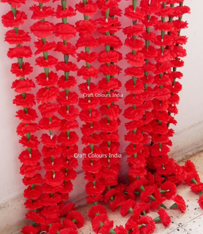 Faux Indian Wedding Flower Garlands - 6 Colors