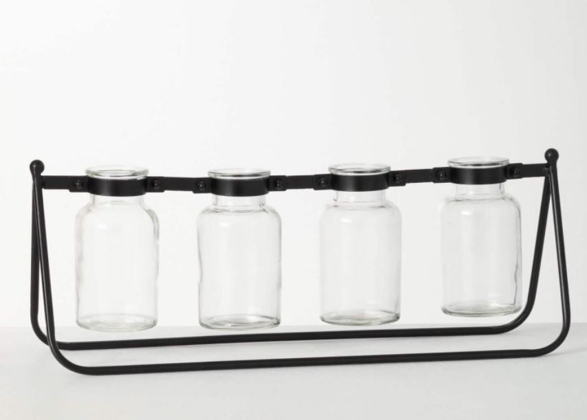 Metal & Glass Vase Stand