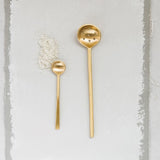 Stainless Steel Olive Spoon, Antique Brass Finish - 2 Styles/Sizes