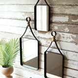 Metal Framed Mirrors with Wood Ball Detail