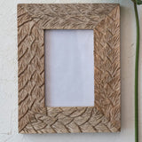 Hand-Carved Mango Wood & Glass Photo Frame