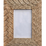 Hand-Carved Mango Wood & Glass Photo Frame