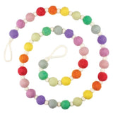 Festive Wool Felt Ball Garland - 2 Colors