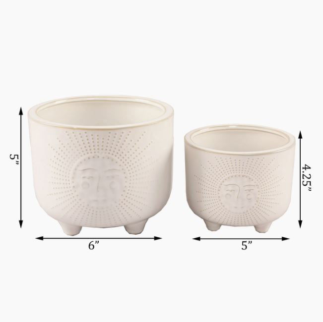 Sunny Ceramic Footed Planter - 2 Sizes