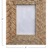 Hand-Carved Mango Wood & Glass Photo Frame