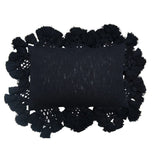 Cotton Slub Lumbar Pillow with Crochet and Tassels