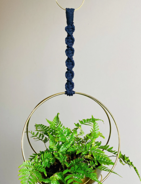 Sansa Hoop Macrame/Brass Plant Hanger - 3 Colors