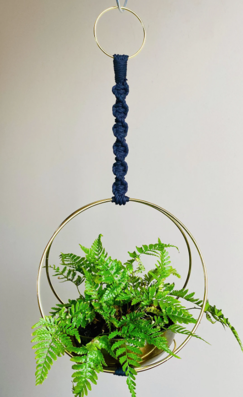 Sansa Hoop Macrame/Brass Plant Hanger - 3 Colors