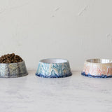 Stoneware Pet Bowl, Reactive Glaze, Multi Color - 3 Styles