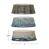 Stoneware Pet Bowl, Reactive Glaze, Multi Color - 3 Styles