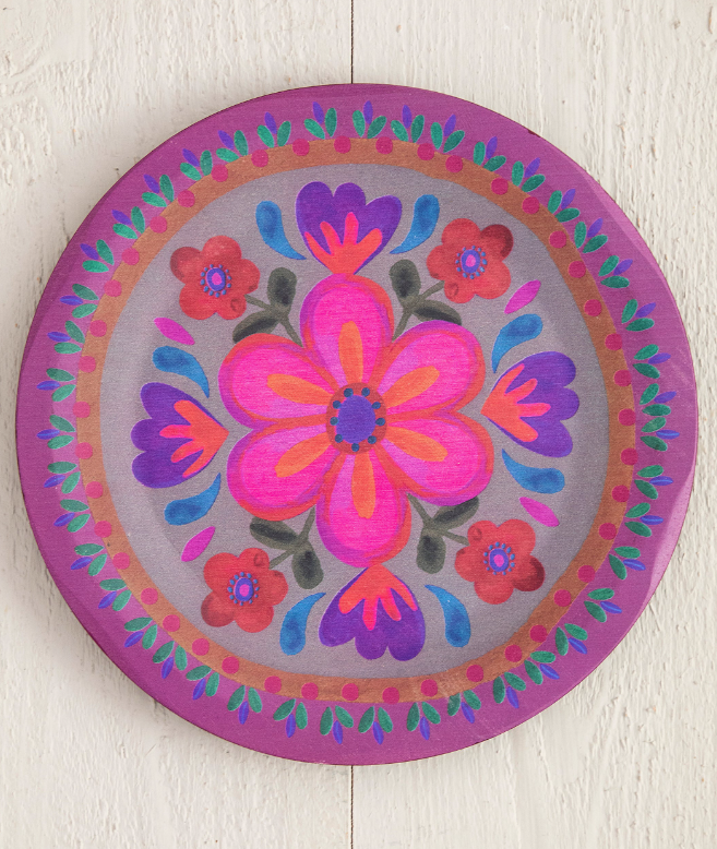 Folk Flower Wood Platter - 6 Styles