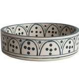 Blue & Cream Color Hand-Painted Stoneware Pet Bowl - 2 Sizes