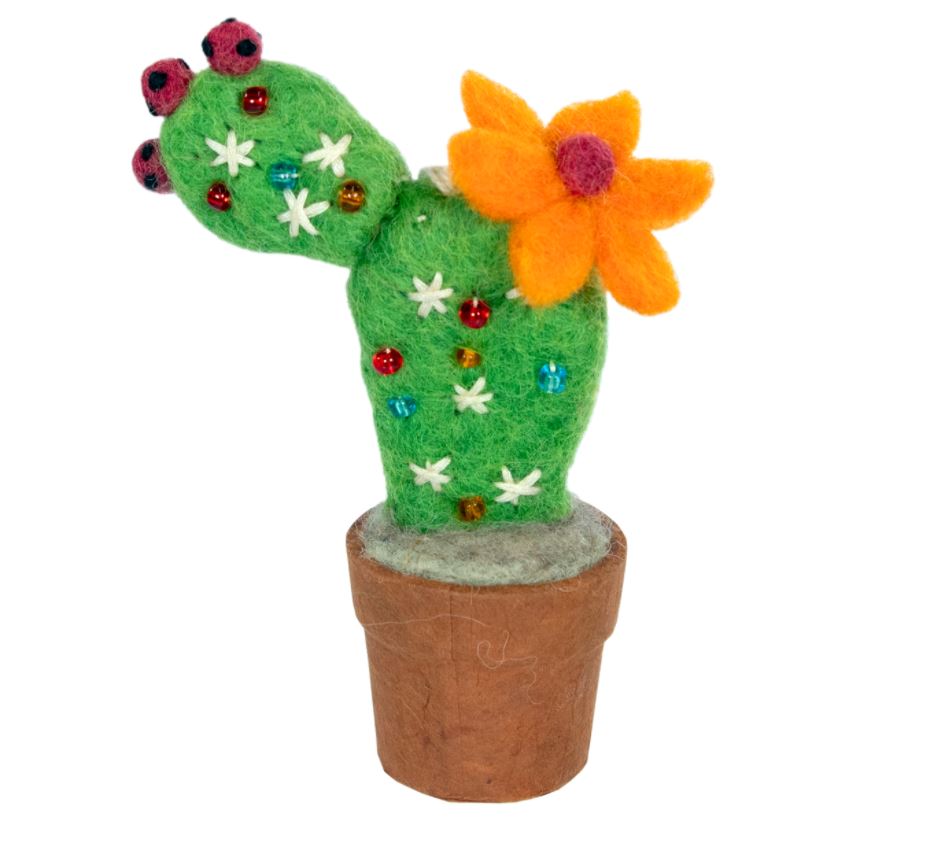 Felt Prickly Pear Cactus Ornament
