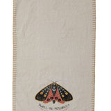 Cotton Slub Printed Tea Towel w/ Moth