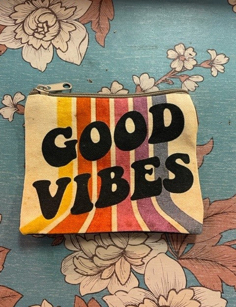 Good Vibes Canvas Coin Purse - 6 Styles