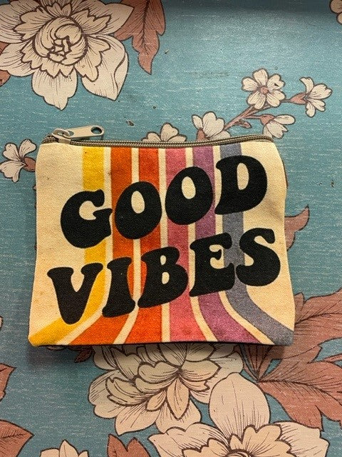 Good Vibes Canvas Coin Purse - 6 Styles