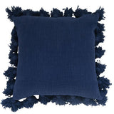 Cotton Woven Slub Pillow with Tassels - 5 Colors