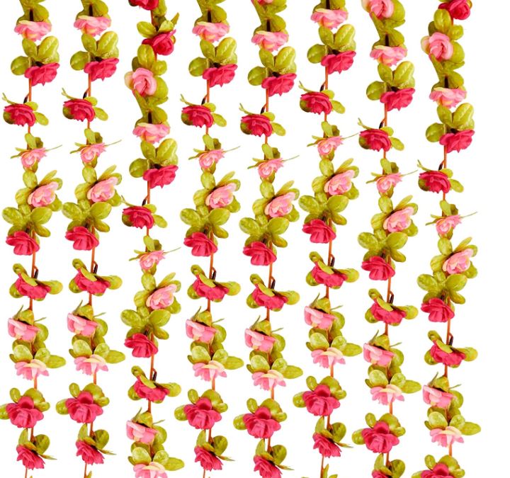 Artificial Vine Flowers with Green Leaves - 13 Colors