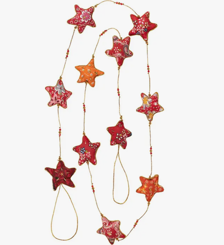 Embroidered Star Garland - 2 Colors