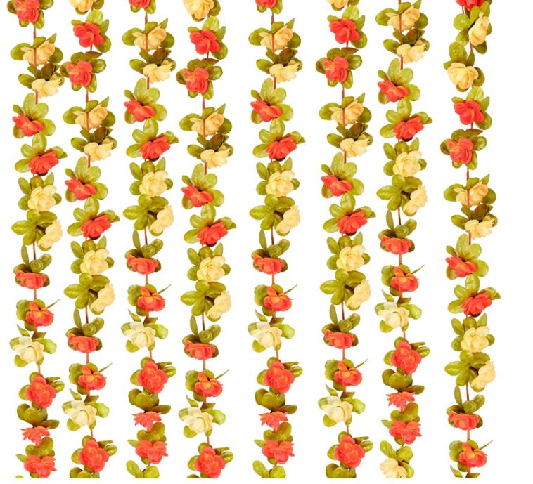 Artificial Vine Flowers with Green Leaves - 13 Colors