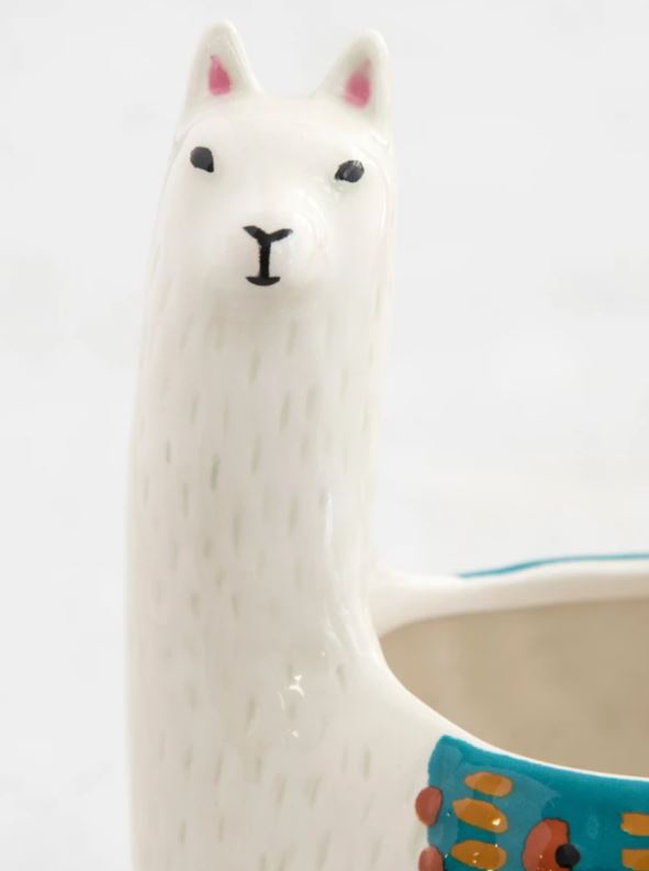 Cream Llama Planter / Utensil Holder