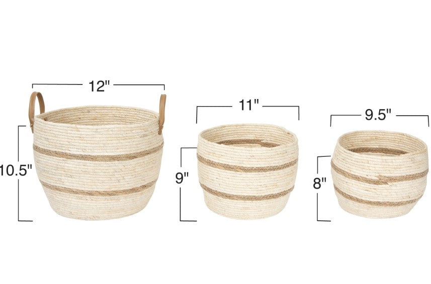 Striped Maize Baskets - 3 Sizes